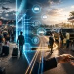 Futuristic airport hub at dusk - GRMC