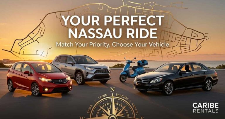 Read more about the article The Ultimate Vehicle Selection Guide for Nassau Visitors: Matching Your Travel Priorities to the Perfect Ride